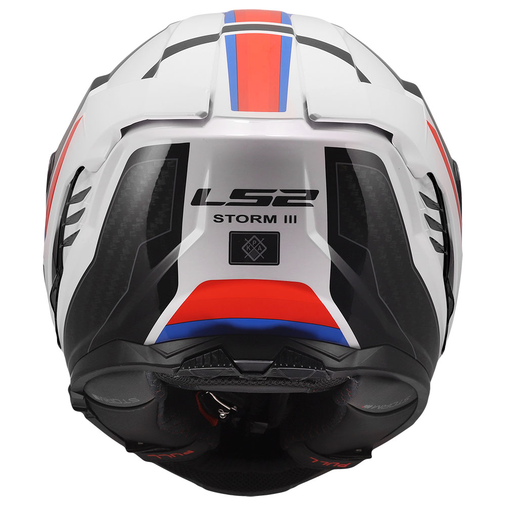 LS2 FF818 STORM III SPORTY, MOTO ĶIVERE, balta zila, sarkana LS2 FF818 STORM III SPORTY, MOTO ĶIVERE, balta zila, sarkana - Image 9