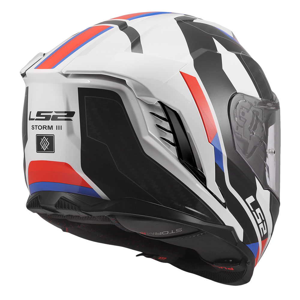 LS2 FF818 STORM III SPORTY, MOTO ĶIVERE, balta zila, sarkana LS2 FF818 STORM III SPORTY, MOTO ĶIVERE, balta zila, sarkana - Image 8