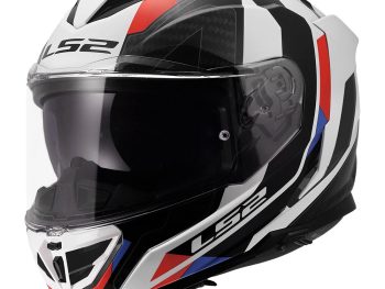 LS2 FF818 STORM III SPORTY, MOTO ĶIVERE, balta zila, sarkana