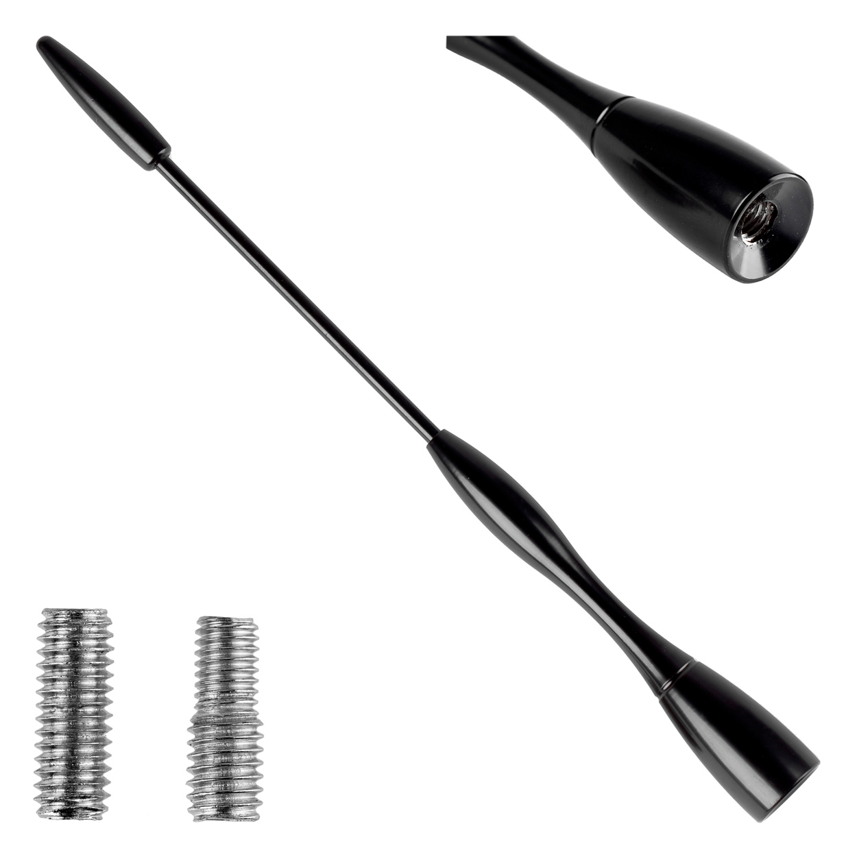 Automašīnas antenas alumīnija masts 16 cm 5/6 mm adapteris ANTM04 AMIO-01052 Automašīnas antenas alumīnija masts 16 cm 5/6 mm adapteris ANTM04 AMIO-01052