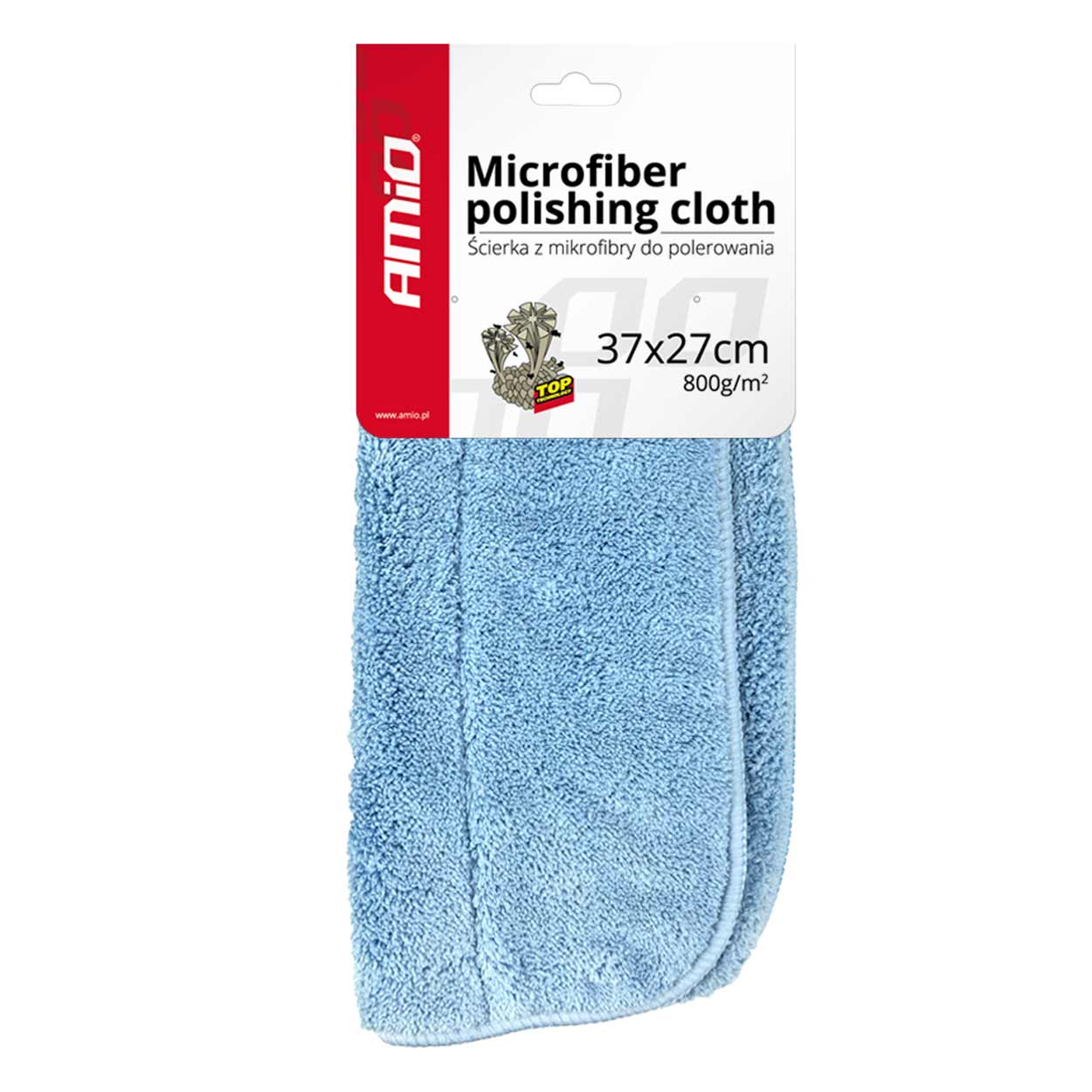 Mikrošķiedras pulēšanas lupatiņa 37x27cm 800g/m2 AMIO-01620 Mikrošķiedras pulēšanas lupatiņa 37x27cm 800g/m2 AMIO-01620