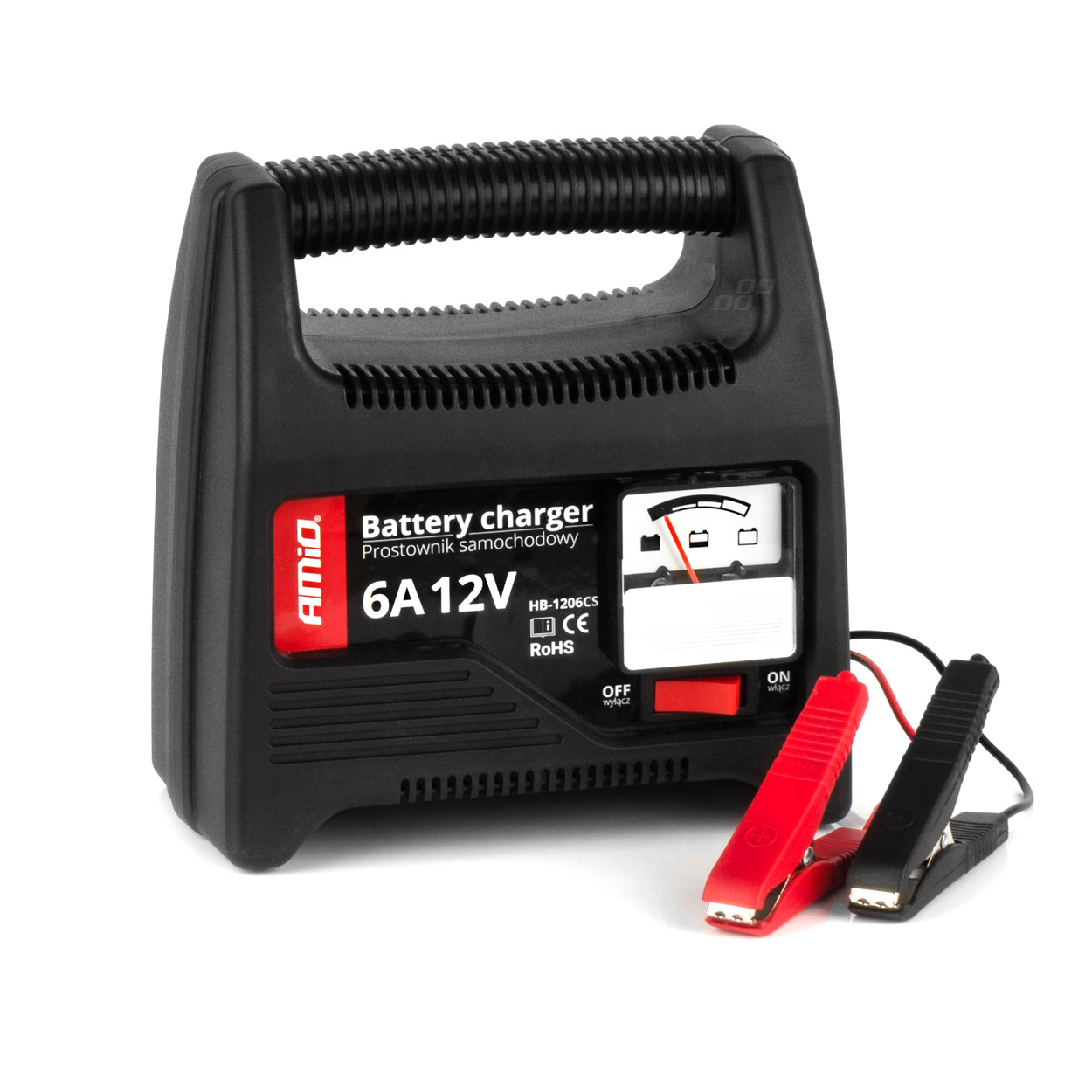 Automašīnas akumulatora lādētājs 6A, 12V AMiO SBC-6A Automašīnas akumulatora lādētājs 6A, 12V AMiO SBC-6A