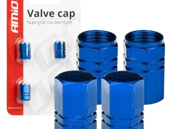 Alumīnija ventiļa vāciņi, 4 gab. zili AMIO-02239