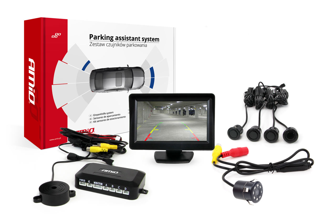 Parkošanās palīgsistēma TFT01 4,3" ar HD-307-IR 4 sensoriem, melna "ZELTA" AMIO-02268 Parkošanās palīgsistēma TFT01 4,3" ar HD-307-IR 4 sensoriem, melna "ZELTA" AMIO-02268