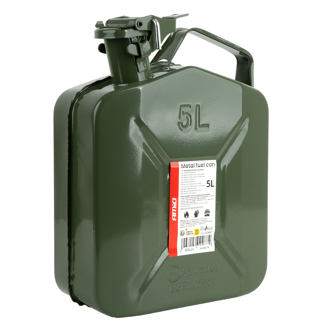 Metāla degvielas kanna 5L AMiO-02487 Metāla degvielas kanna 5L AMiO-02487