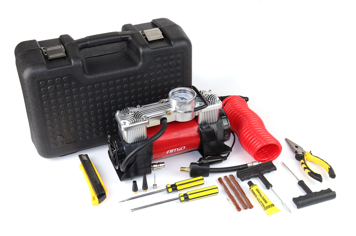 Automašīnas gaisa kompresors 2 cilindru 12V HQ ACOMP-18 AMiO-02640 Automašīnas gaisa kompresors 2 cilindru 12V HQ ACOMP-18 AMiO-02640
