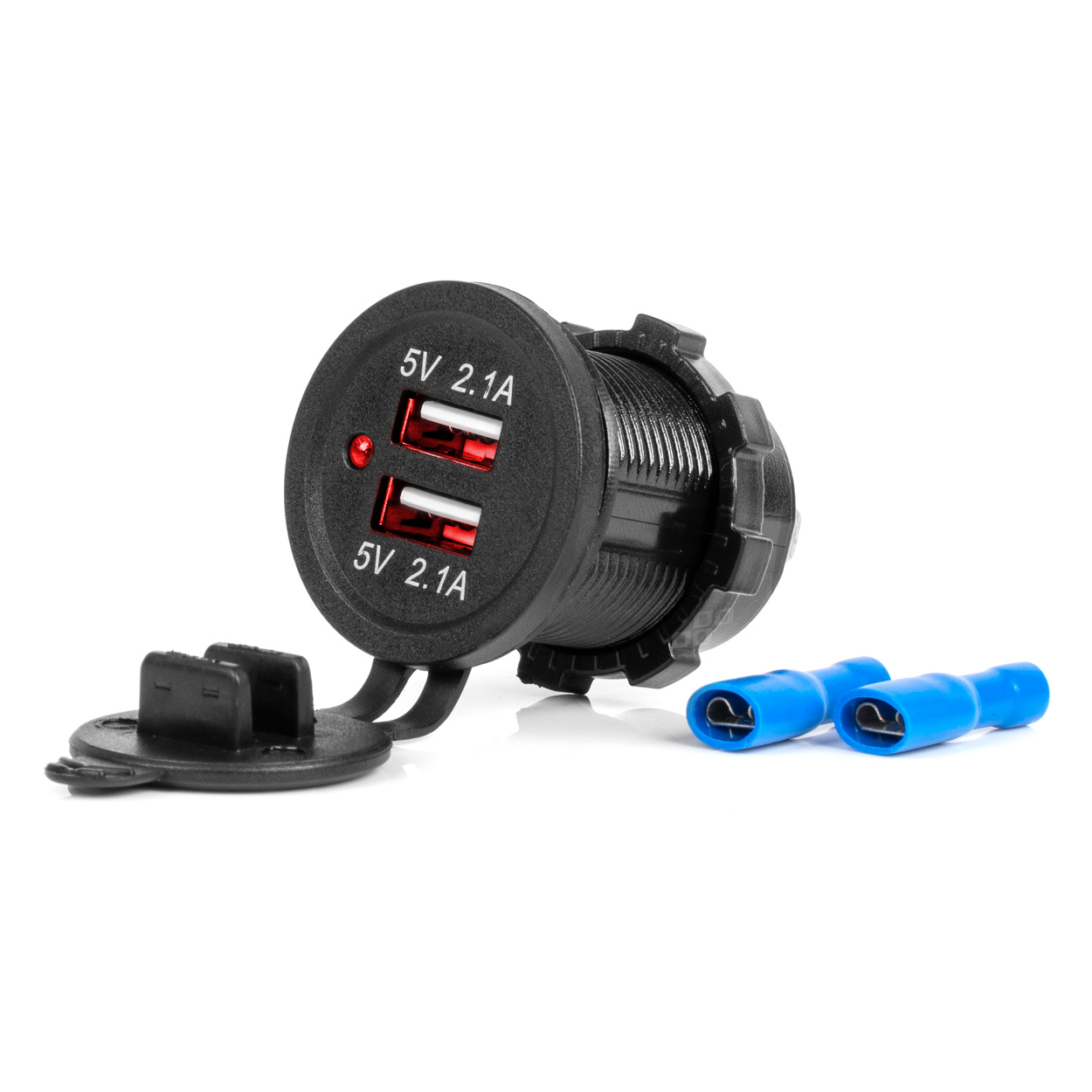 Ūdensizturīgs telefona lādētājs 2xUSB 12/24V MOD-04 AMIO-02854 Ūdensizturīgs telefona lādētājs 2xUSB 12/24V MOD-04 AMIO-02854