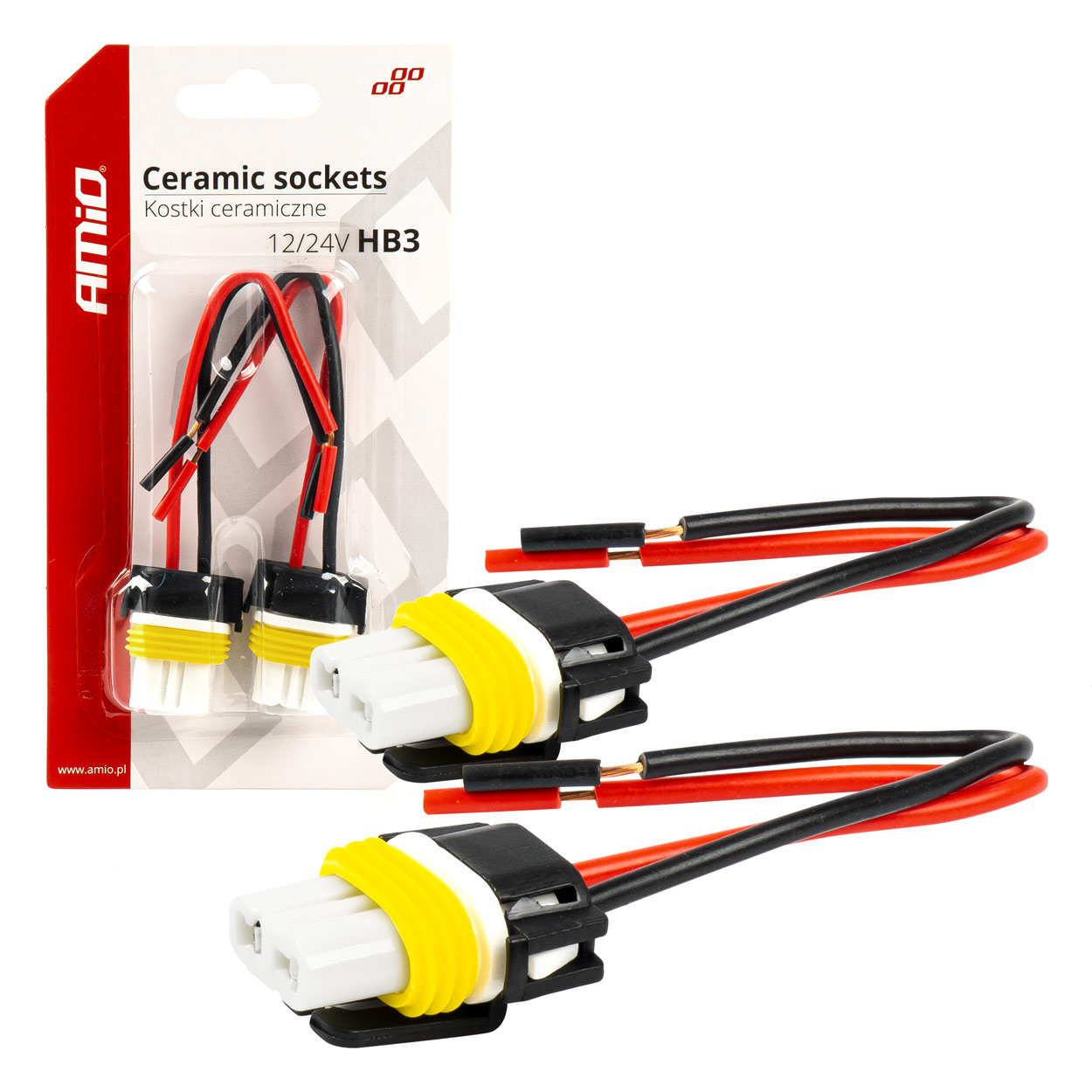 Keramikas kontaktligzdas 2 gab. HB3 9005 12/24V AMIO-03058 Keramikas kontaktligzdas 2 gab. HB3 9005 12/24V AMIO-03058
