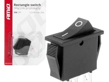 Taisnstūra slēdzis 12V 20A IESLĒGTS/IZSLĒGTS AMIO-03081