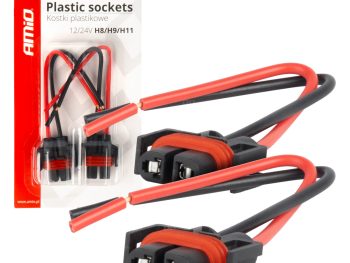 Plastmasas kontaktligzdas 2 gab. H8/H9/H11 12/24V AMIO-03182