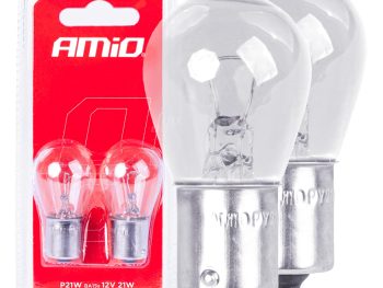 Auto spuldzes P21W BA15s 12V 2 gab. BLISTERĀ AMIO-03351