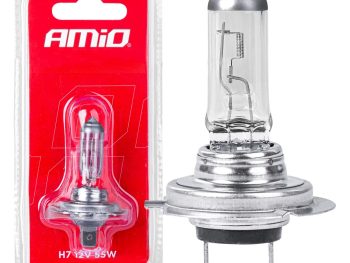 Halogēna spuldze H7 12V/55W, UV filtrs 1 gab. BLISTERĀ AMIO-03363