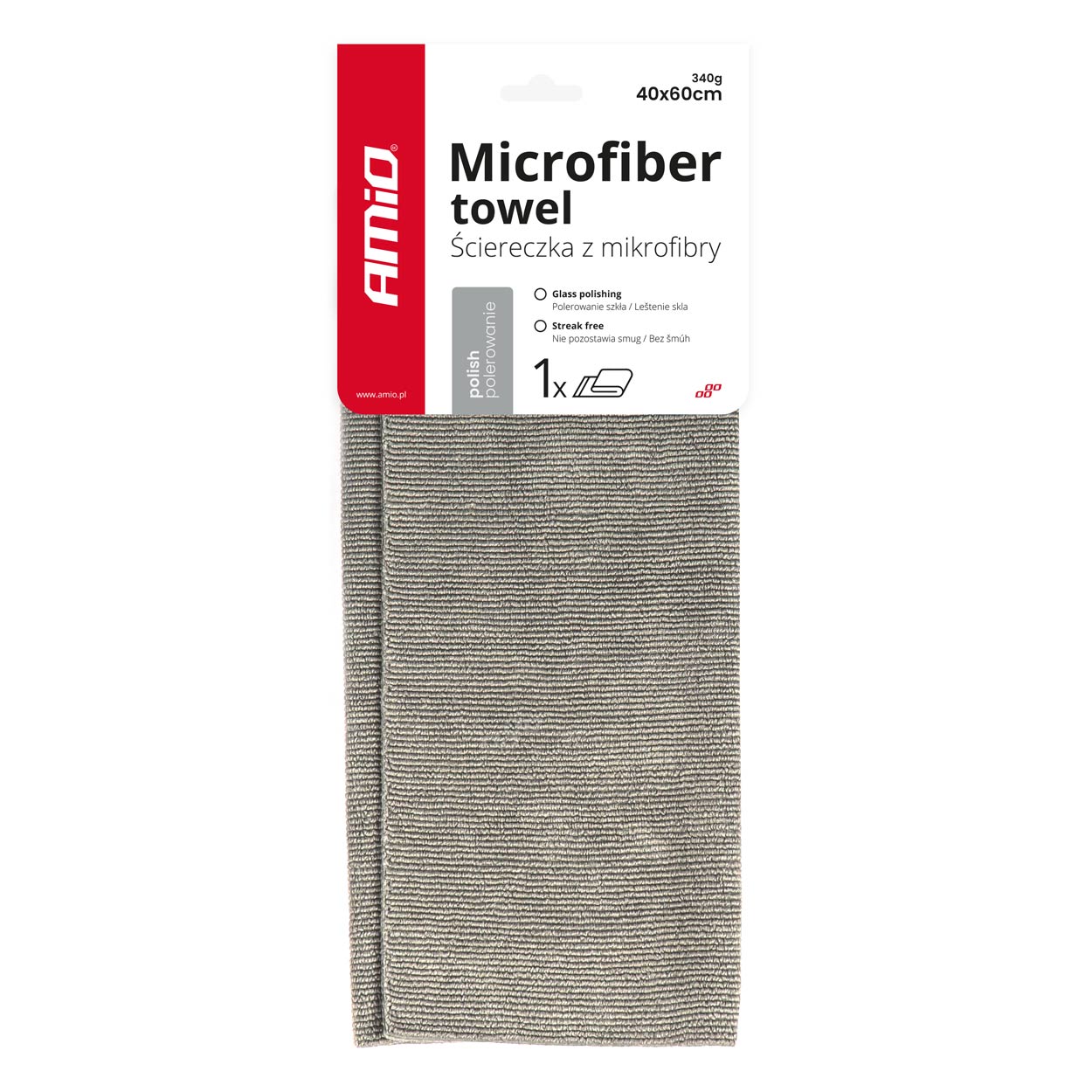 Mikrošķiedras lupatiņa pulēšanai 40x60cm 340g AMIO-03743 Mikrošķiedras lupatiņa pulēšanai 40x60cm 340g AMIO-03743