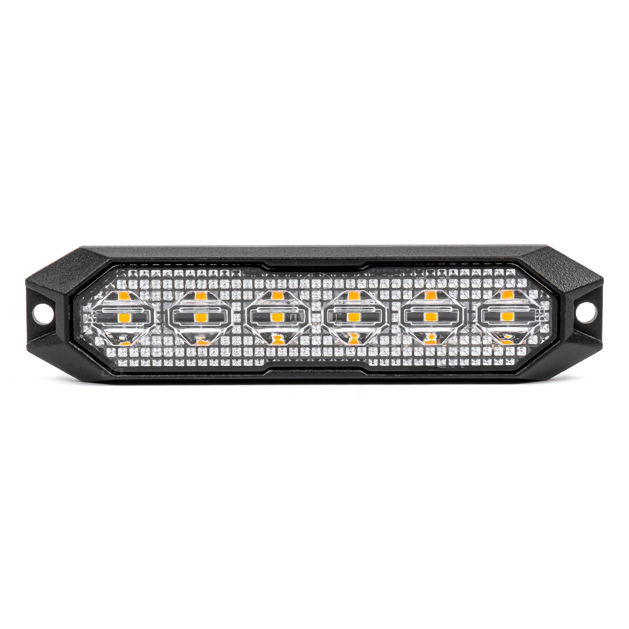 Plāns dzintara grila stiprinājuma lukturītis 6x3W LED R65 R10 12/24V IP6K9K AMIO-03930 Plāns dzintara grila stiprinājuma lukturītis 6x3W LED R65 R10 12/24V IP6K9K AMIO-03930