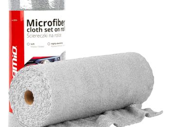 Mikrošķiedras lupatiņu komplekts rullī 30x30cm 120g AMIO-03974