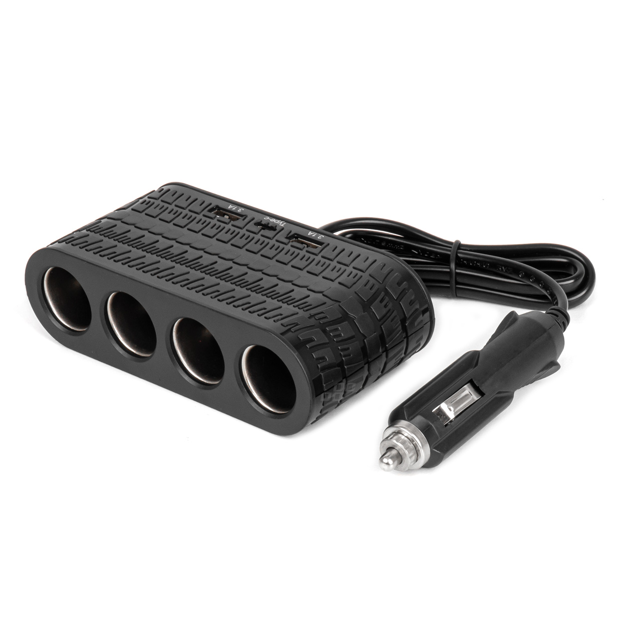 Četrkāršais pagarinātāja kontaktligzdas lādētājs 2x USB A 1x USB C 12/24V 120W 80cm AMIO-04367 Četrkāršais pagarinātāja kontaktligzdas lādētājs 2x USB A 1x USB C 12/24V 120W 80cm AMIO-04367