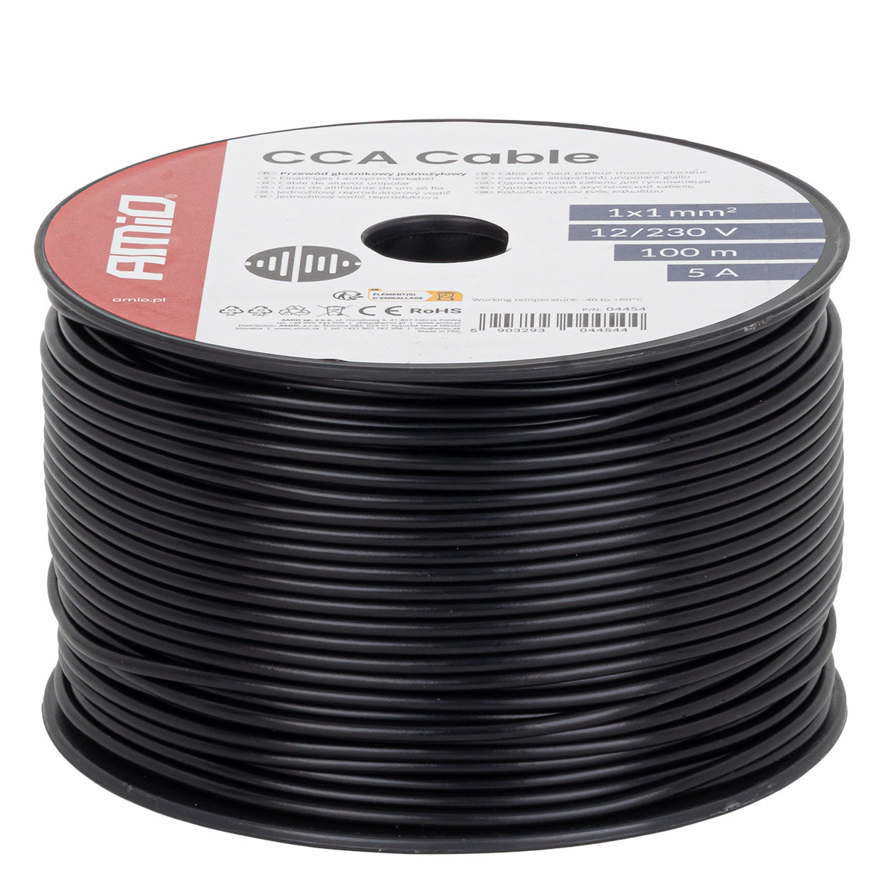 CCA kabelis 1x1mm2 100m 5A 12/230V AMIO-04454 CCA kabelis 1x1mm2 100m 5A 12/230V AMIO-04454