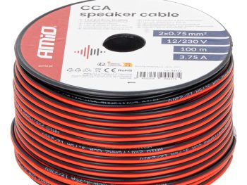CCA skaļruņa kabelis 2x0.75mm2 100m 3.75A AMIO-04457