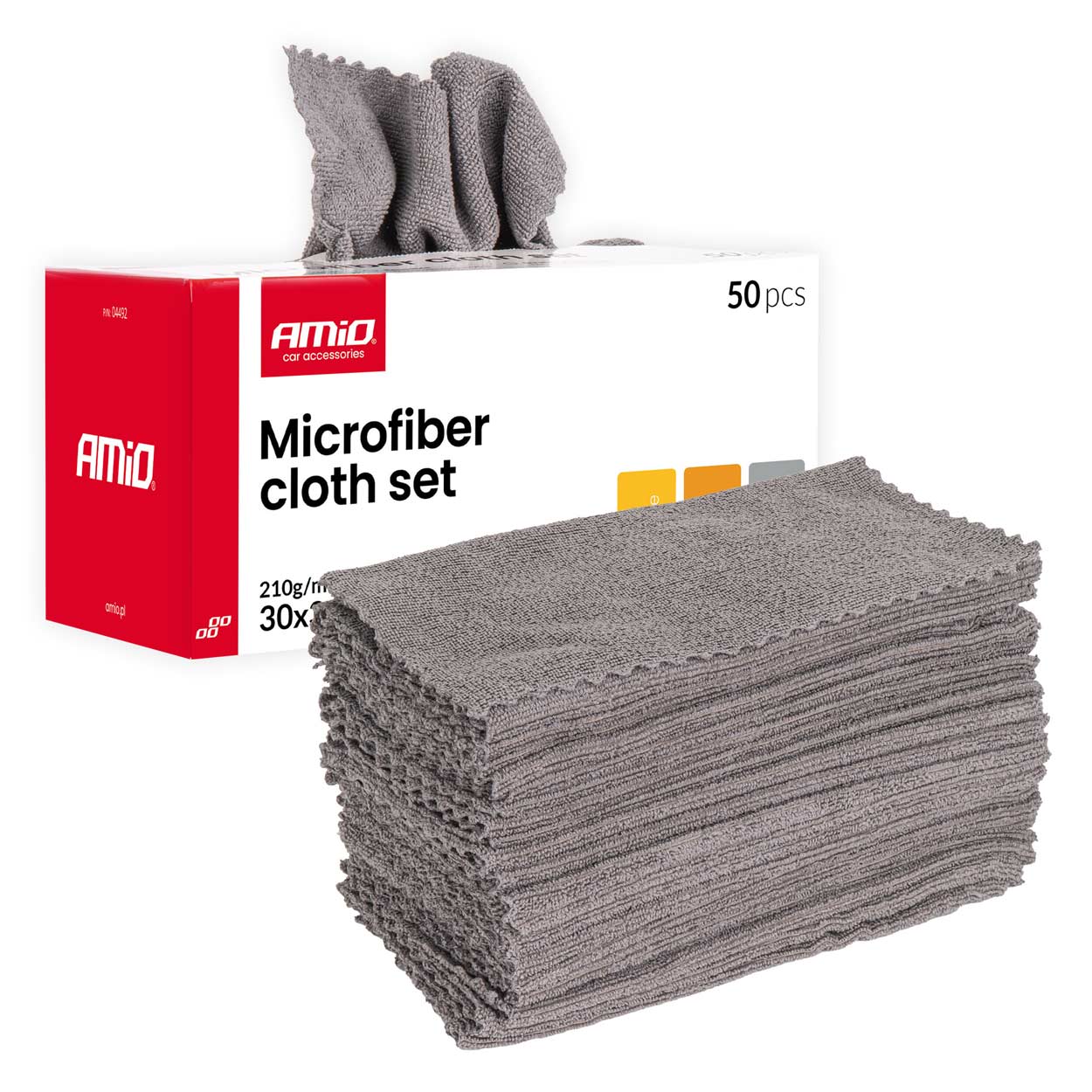 Mikrošķiedras lupatiņu komplekts 50 gab. 210 g/m² 30 x 30 cm AMIO-04492 Mikrošķiedras lupatiņu komplekts 50 gab. 210 g/m² 30 x 30 cm AMIO-04492