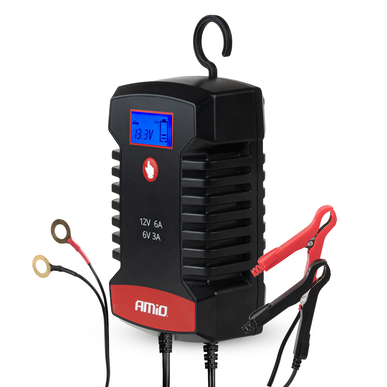 Digitālais akumulatora lādētājs AGM GEL STD LiFePo4 MAX 6A 6/12V PRO HOOK AMIO-04532 Digitālais akumulatora lādētājs AGM GEL STD LiFePo4 MAX 6A 6/12V PRO HOOK AMIO-04532