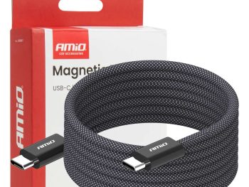 Magnētiskais USB kabelis USB-C uz USB-C 60W 200cm AMIO-04841