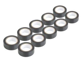 Melnu PVC izolācijas lentu komplekts 10 gab. 19 mm x 10 m x 0,13 mm AMIO-04845