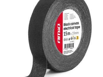 Melna audekla izolācijas lente 19 mm x 15 m x 0,4 mm AMIO-04853