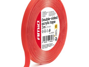 Divpusēja akrila līmlente 6 mm x 3 m x 1 mm AMIO-04856
