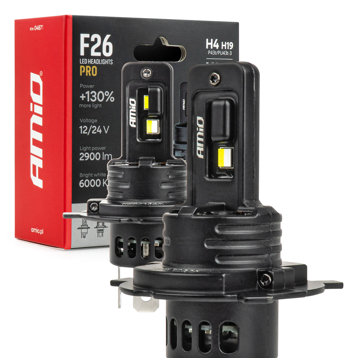LED priekšējie lukturi, sērija F26 PRO, LumiTec LIMITED +130% DUO FULL CANBUS H4 H19 12V 24V AMIO-04871 LED priekšējie lukturi, sērija F26 PRO, LumiTec LIMITED +130% DUO FULL CANBUS H4 H19 12V 24V AMIO-04871