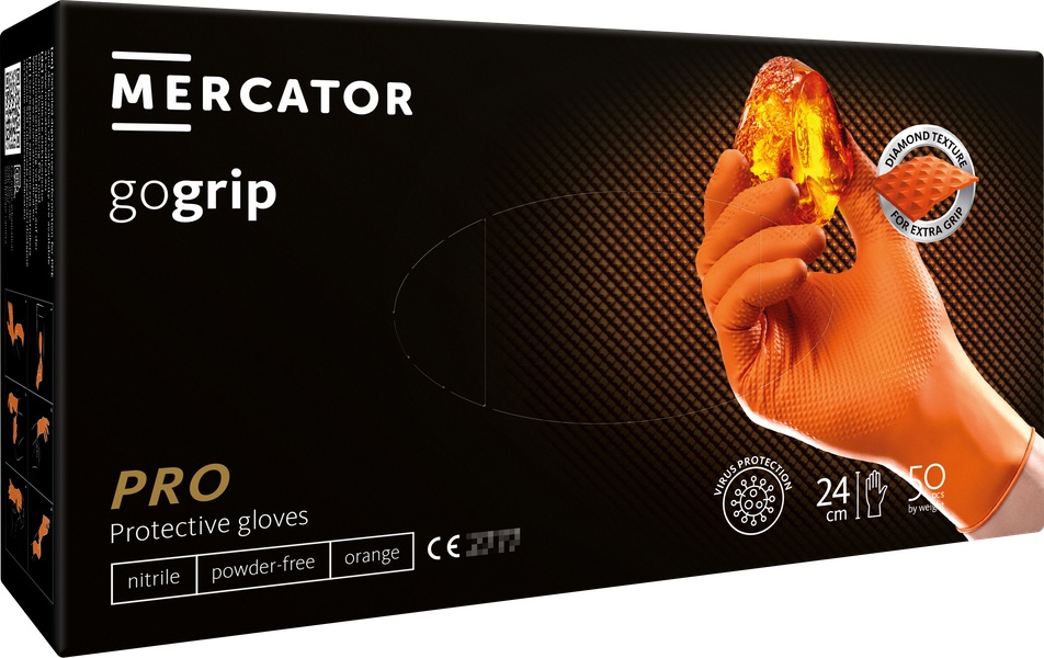 Nitrila cimdi GoGrip oranži, XXL izmērs, 50 gab. Nitrila cimdi GoGrip oranži, XXL izmērs, 50 gab.