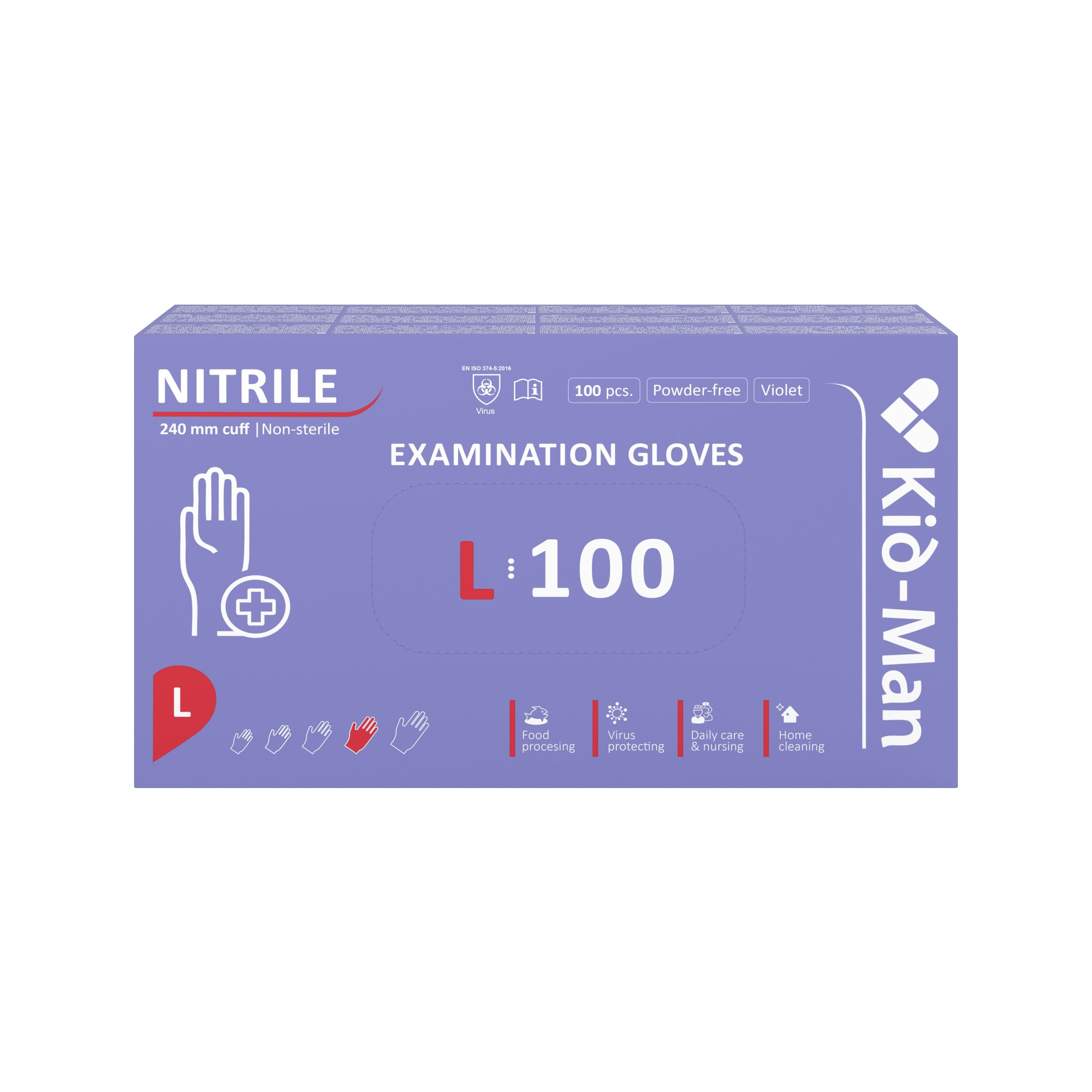 Kid-Man nitrila cimdi N100, izmērs L Kid-Man nitrila cimdi N100, izmērs L