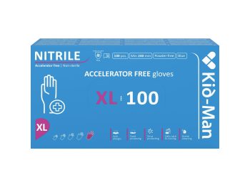 Kid-Man Nitrila cimdi bez paātrinātāju piedevām (Accelarator-free) N100, izmērs XL
