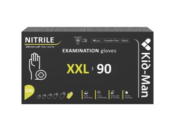 Kid-Man nitrila cimdi, melni N100, izmērs XXL