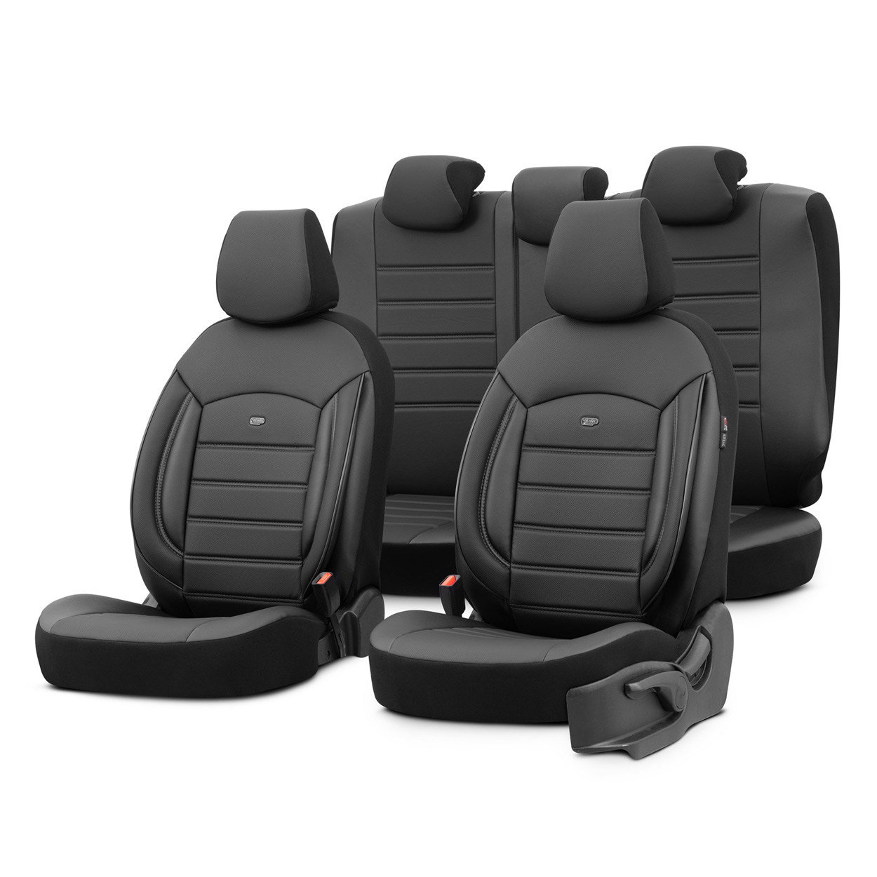 Automašīnu sēdekļu pārvalku komplekts OTOM INSPIRE 3501 MELNA EKOĀDA 3-ZIP Automašīnu sēdekļu pārvalku komplekts OTOM INSPIRE 3501 MELNA EKOĀDA 3-ZIP
