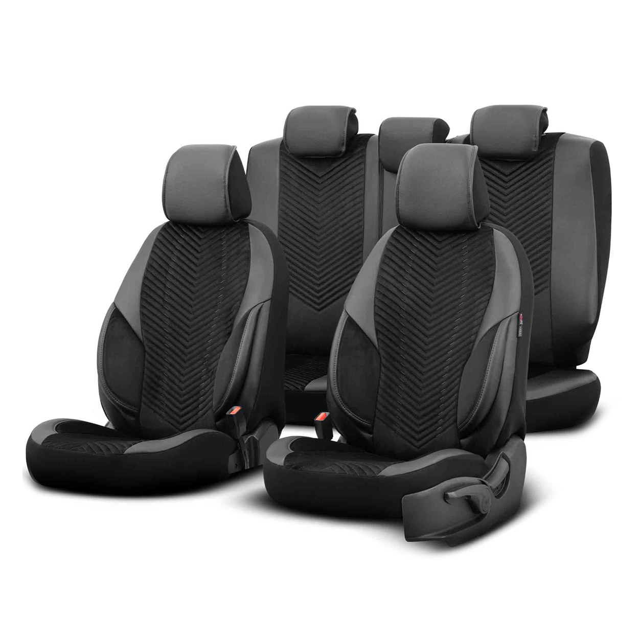 Automašīnu sēdekļu pārvalku komplekts OTOM ADVANCED 204 BLACK BABYFACE 3-ZIP Automašīnu sēdekļu pārvalku komplekts OTOM ADVANCED 204 BLACK BABYFACE 3-ZIP