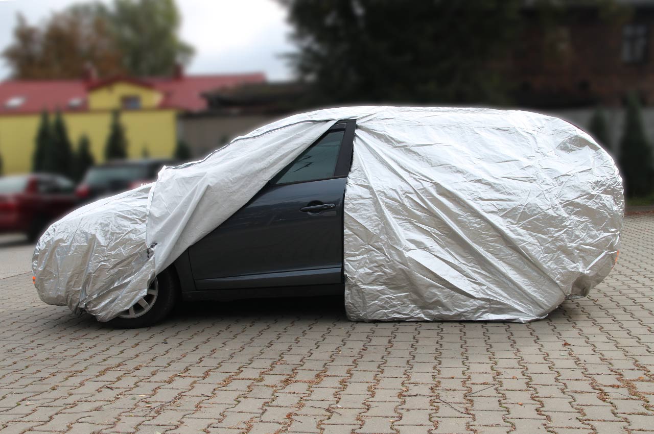 ALUMĪNIJA AUTO PĀRKLĀJS ar RĀVSLĒDZI, ATSTAROJOŠS, 120g + kokvilna, Sudraba krāsā, izmērs: M AMIO-01110 ALUMĪNIJA AUTO PĀRKLĀJS ar RĀVSLĒDZI, ATSTAROJOŠS, 120g + kokvilna, Sudraba krāsā, izmērs: M AMIO-01110 - Image 5