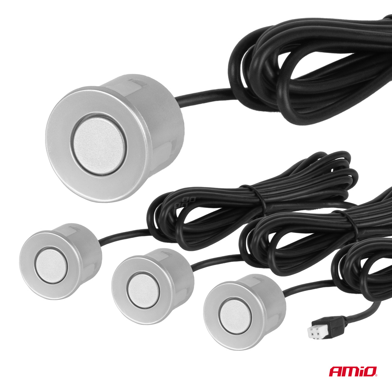 Parkošanās palīgsistēma LED-GRAF 4 sensori sudrabkrāsas AMIO-01561 Parkošanās palīgsistēma LED-GRAF 4 sensori sudrabkrāsas AMIO-01561 - Image 4