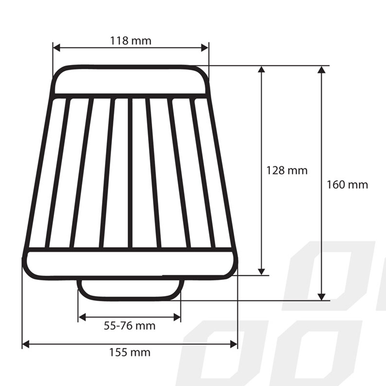 Automašīnas gaisa koniskais filtrs sarkans/ogles, universāls, 3 stiprinājuma adapteri AMIO-01713 Automašīnas gaisa koniskais filtrs sarkans/ogles, universāls, 3 stiprinājuma adapteri AMIO-01713 - Image 4