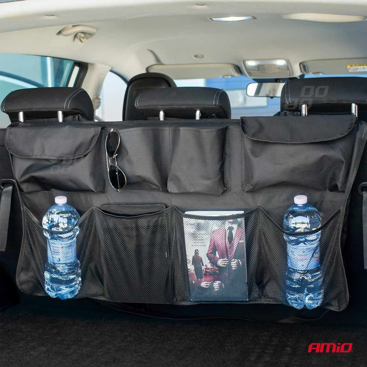 Bagāžas nodalījuma organizators aizmugurējam sēdeklim, piekarams, 89x46cm AMIO-02838 Bagāžas nodalījuma organizators aizmugurējam sēdeklim, piekarams, 89x46cm AMIO-02838 - Image 6
