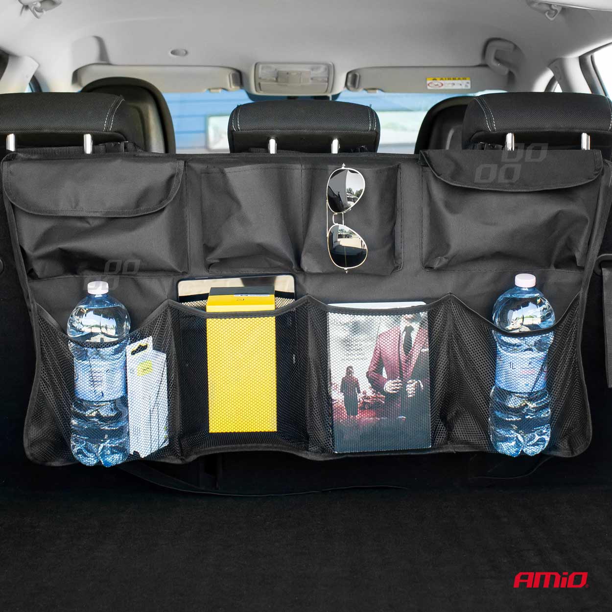 Bagāžas nodalījuma organizators aizmugurējam sēdeklim, piekarams, 89x46cm AMIO-02838 Bagāžas nodalījuma organizators aizmugurējam sēdeklim, piekarams, 89x46cm AMIO-02838 - Image 7