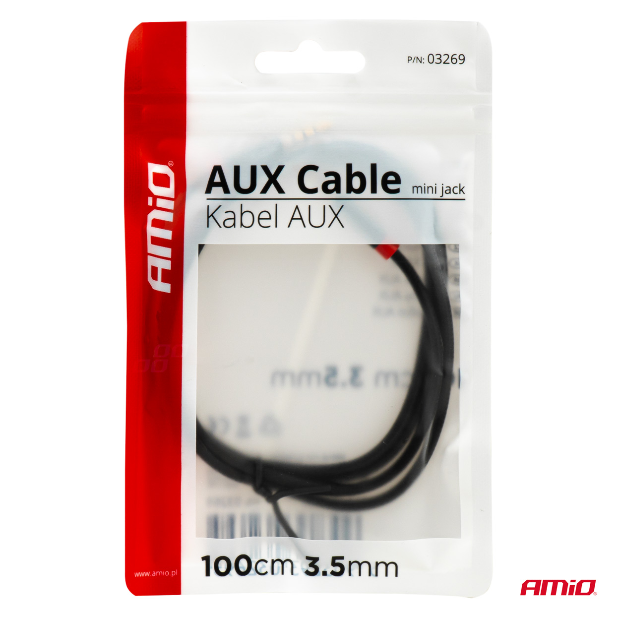AUX kabelis mini ligzda-ligzda 3,5 mm 100 cm AMIO-03269 AUX kabelis mini ligzda-ligzda 3,5 mm 100 cm AMIO-03269 - Image 5