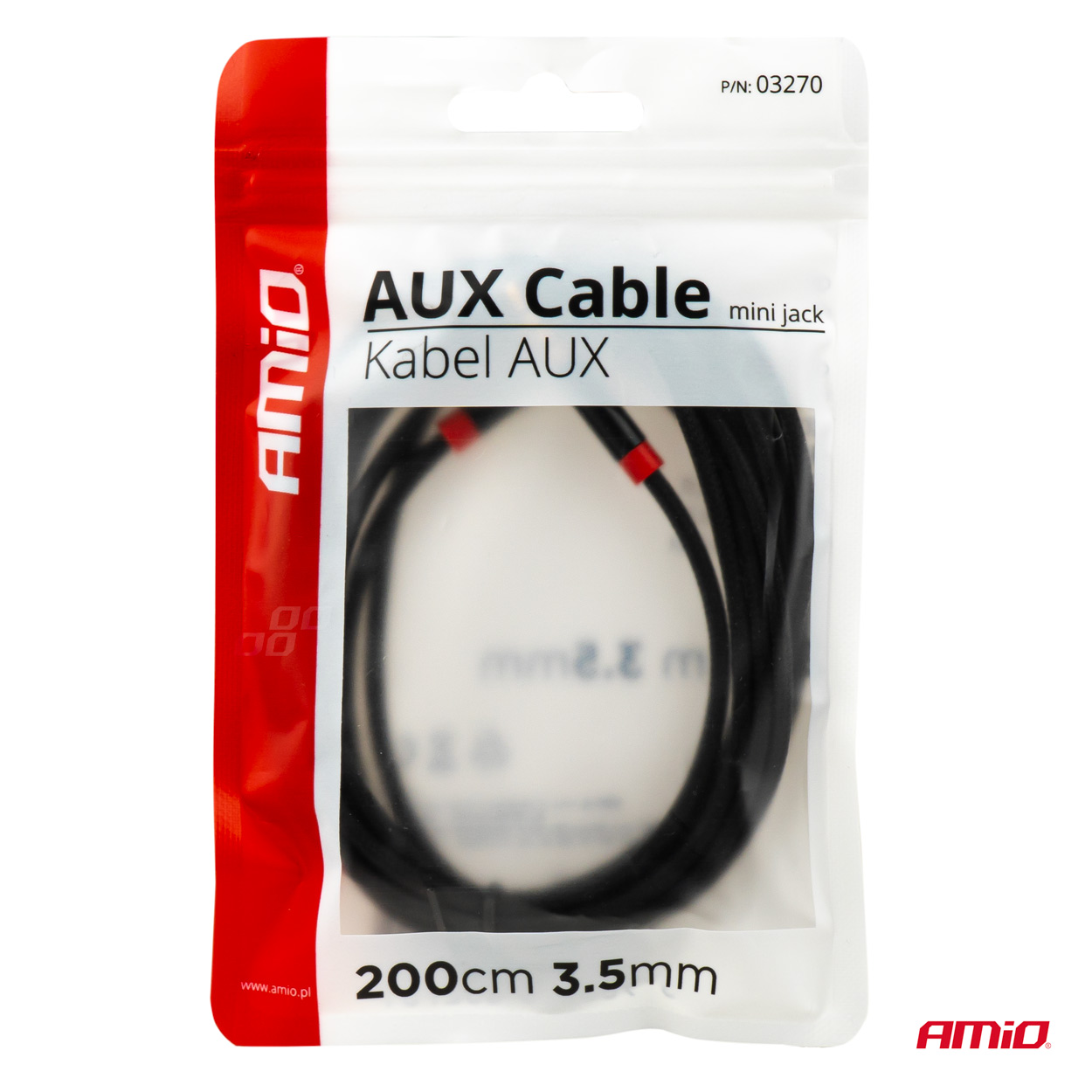 AUX kabelis mini ligzda-jack 3,5mm 200cm AMIO-03270 AUX kabelis mini ligzda-jack 3,5mm 200cm AMIO-03270 - Image 5