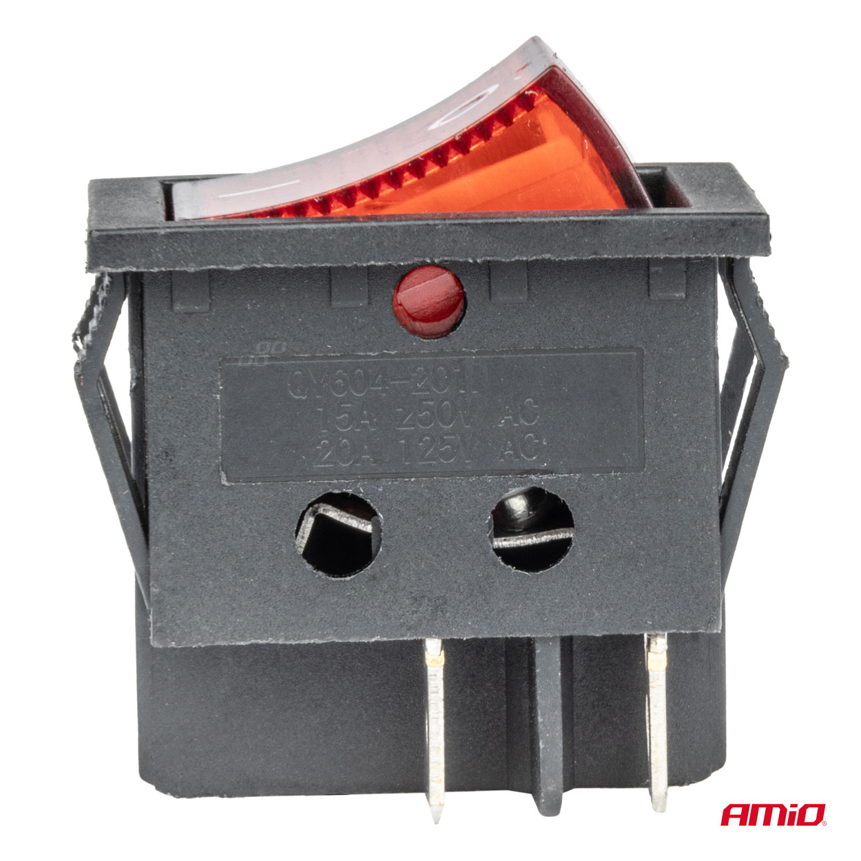 Taisnstūra slēdzis 12V/230V (ar sarkanu gaismu) BU02 AMIO-03613 Taisnstūra slēdzis 12V/230V (ar sarkanu gaismu) BU02 AMIO-03613 - Image 3