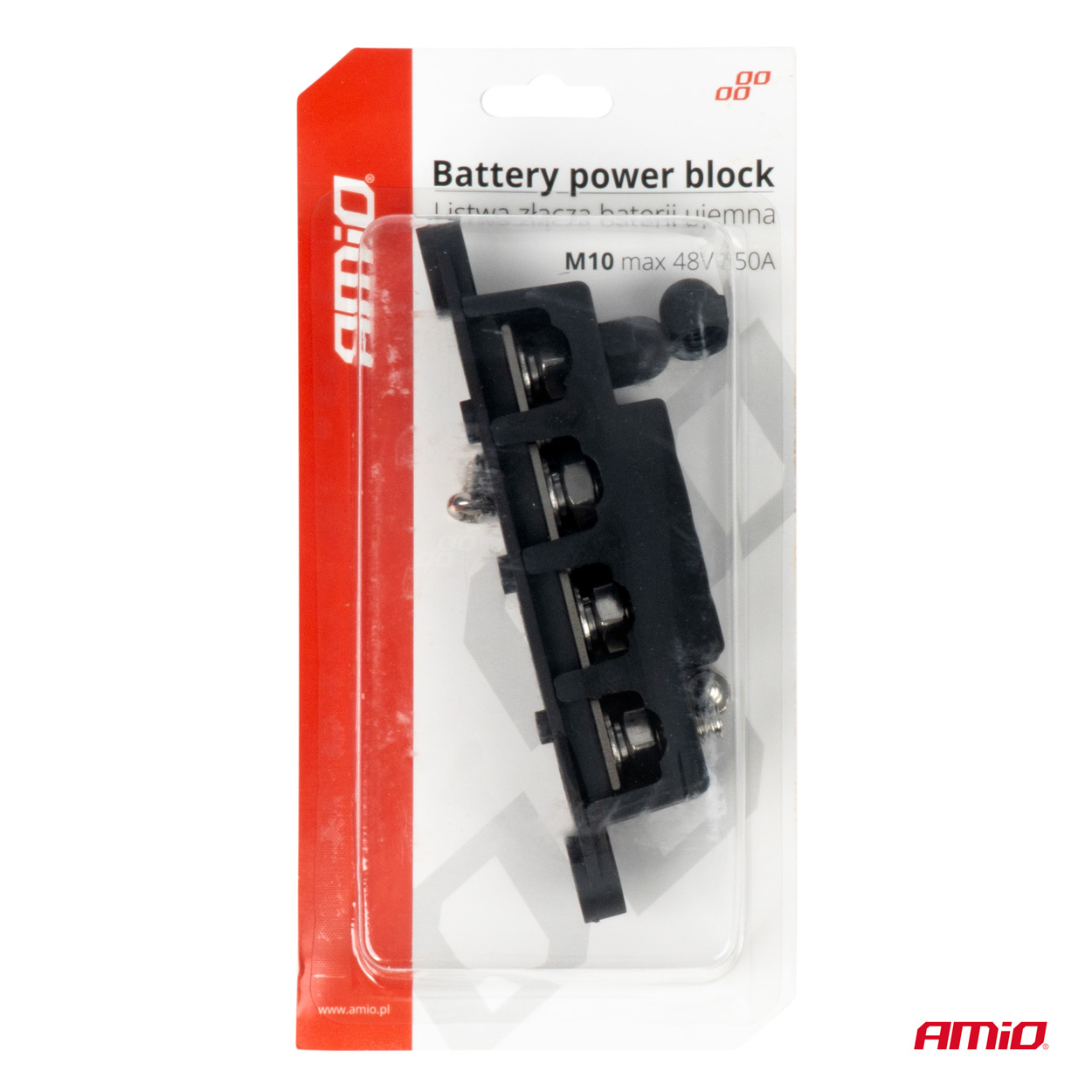 M10 12V - 48V 250A minusa kopnes stieņa zemējuma sadales bloks AMIO-03811 M10 12V - 48V 250A minusa kopnes stieņa zemējuma sadales bloks AMIO-03811 - Image 4