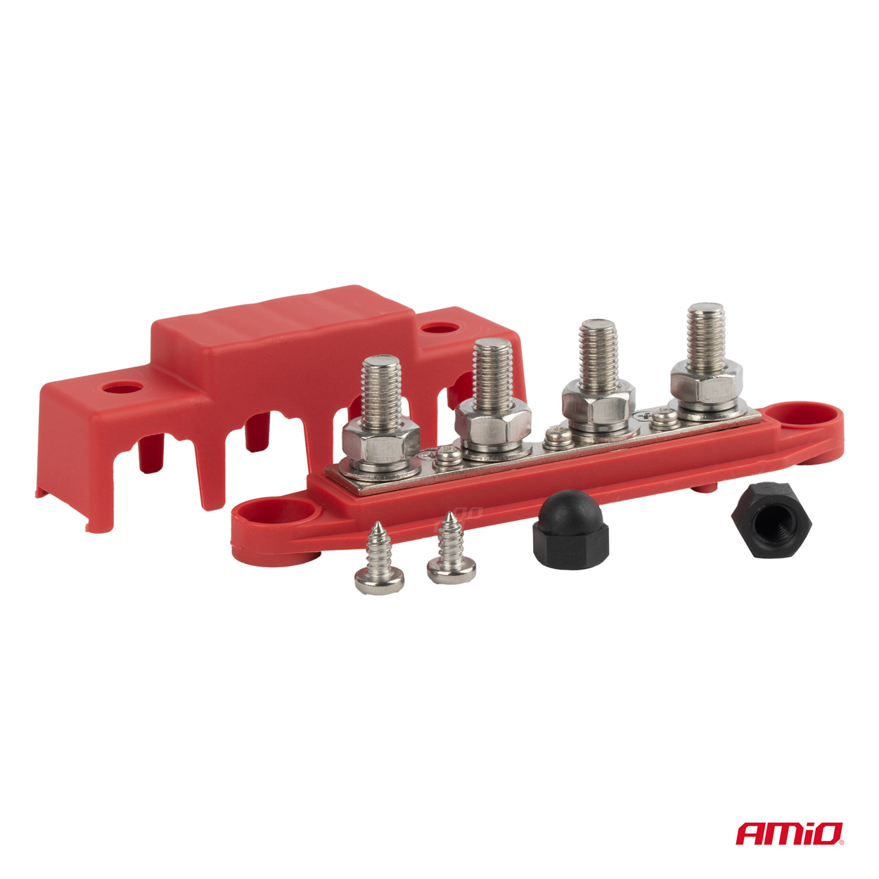 Zemējuma sadales bloks plus kopne M10 12V - 48V 250A AMIO-03812 Zemējuma sadales bloks plus kopne M10 12V - 48V 250A AMIO-03812 - Image 3