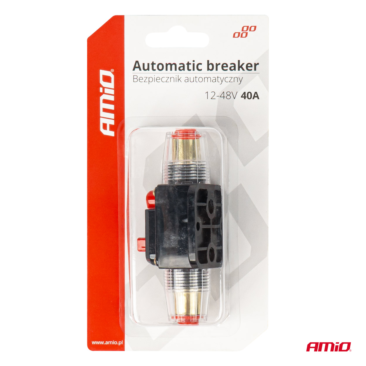 Automātiskais automašīnas drošinātājs, ķēdes pārtraucējs 12-48V 40A AMIO-03817 Automātiskais automašīnas drošinātājs, ķēdes pārtraucējs 12-48V 40A AMIO-03817 - Image 6