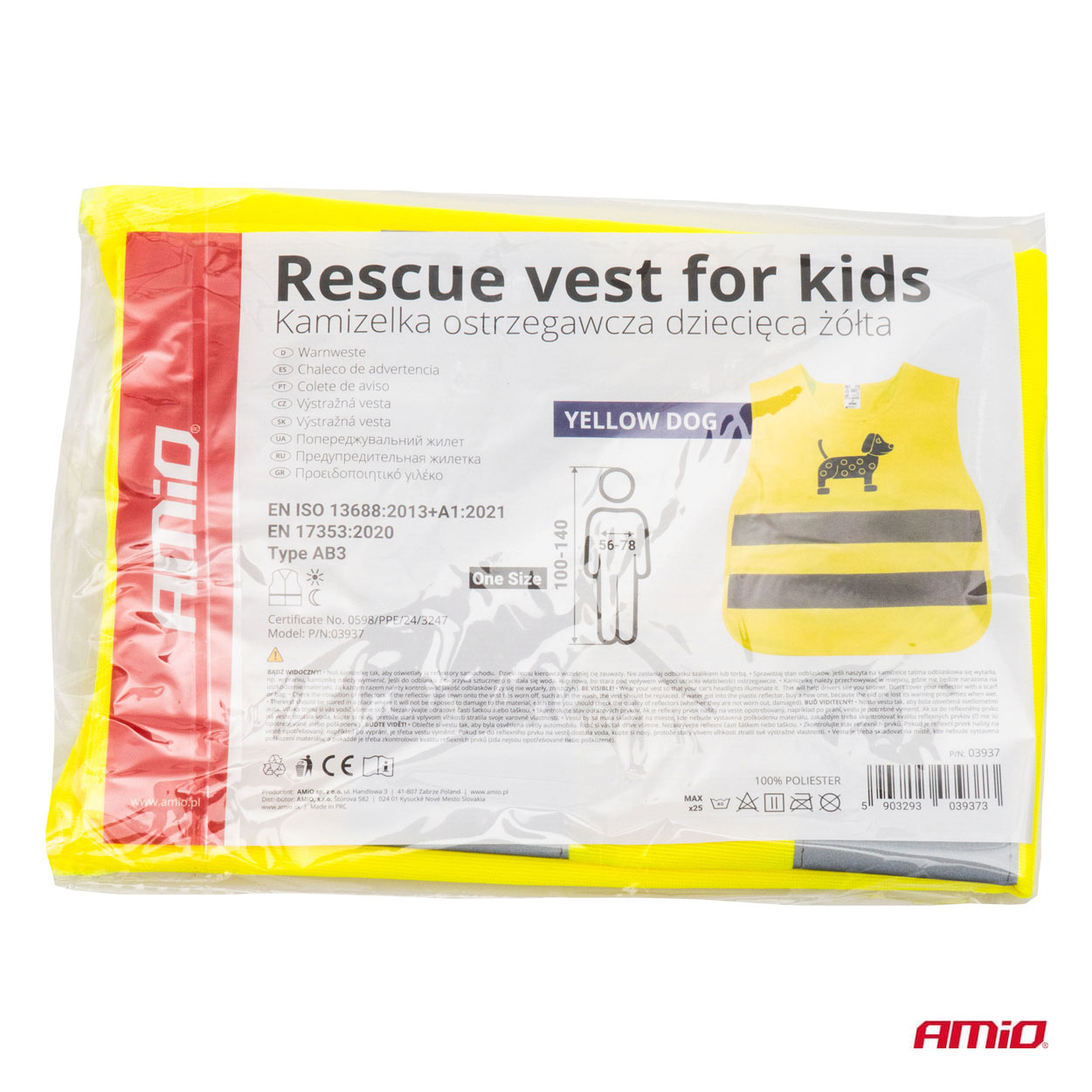 Bērnu drošības veste dzeltena ar sertifikātu DOG AMIO-03937 Bērnu drošības veste dzeltena ar sertifikātu DOG AMIO-03937 - Image 5