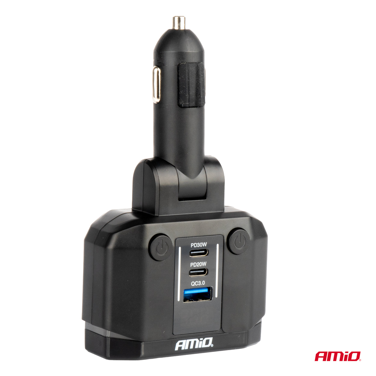 Dubultā pagarinātāja kontaktligzda PD30W PD20W QC3.0 12/24V max 200W AMIO-04174 Dubultā pagarinātāja kontaktligzda PD30W PD20W QC3.0 12/24V max 200W AMIO-04174 - Image 6