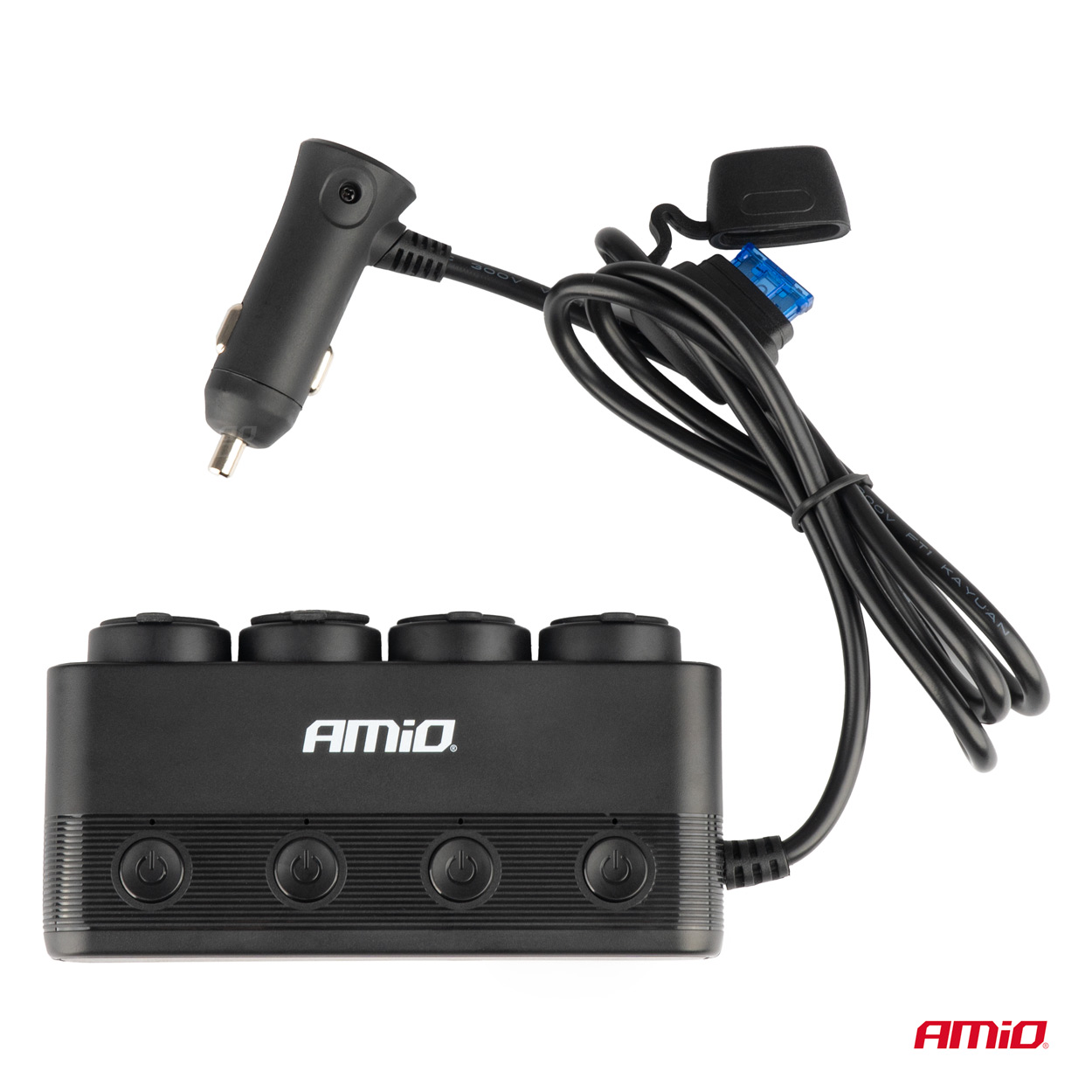 Četrkārša pagarinātāja kontaktligzda PD30W QC3.0 12/24V max 216W AMIO-04175 Četrkārša pagarinātāja kontaktligzda PD30W QC3.0 12/24V max 216W AMIO-04175 - Image 3