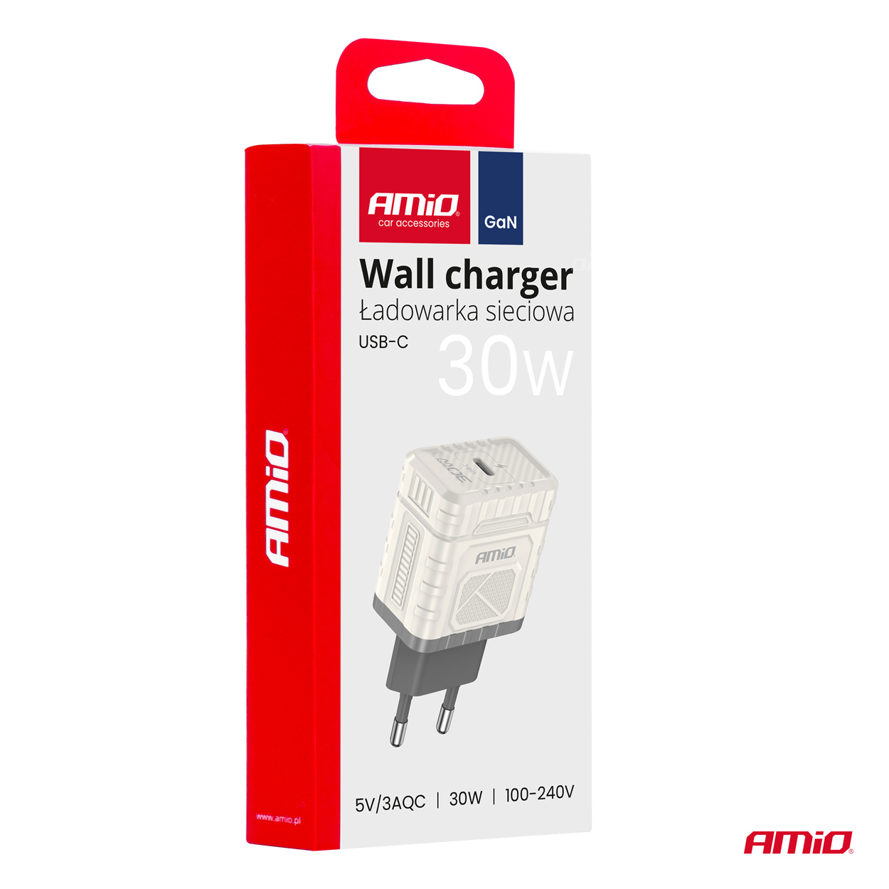 Sienas lādētājs Ātrā uzlāde GaN PD 30W USB-C AMIO-04285 Sienas lādētājs Ātrā uzlāde GaN PD 30W USB-C AMIO-04285 - Image 3
